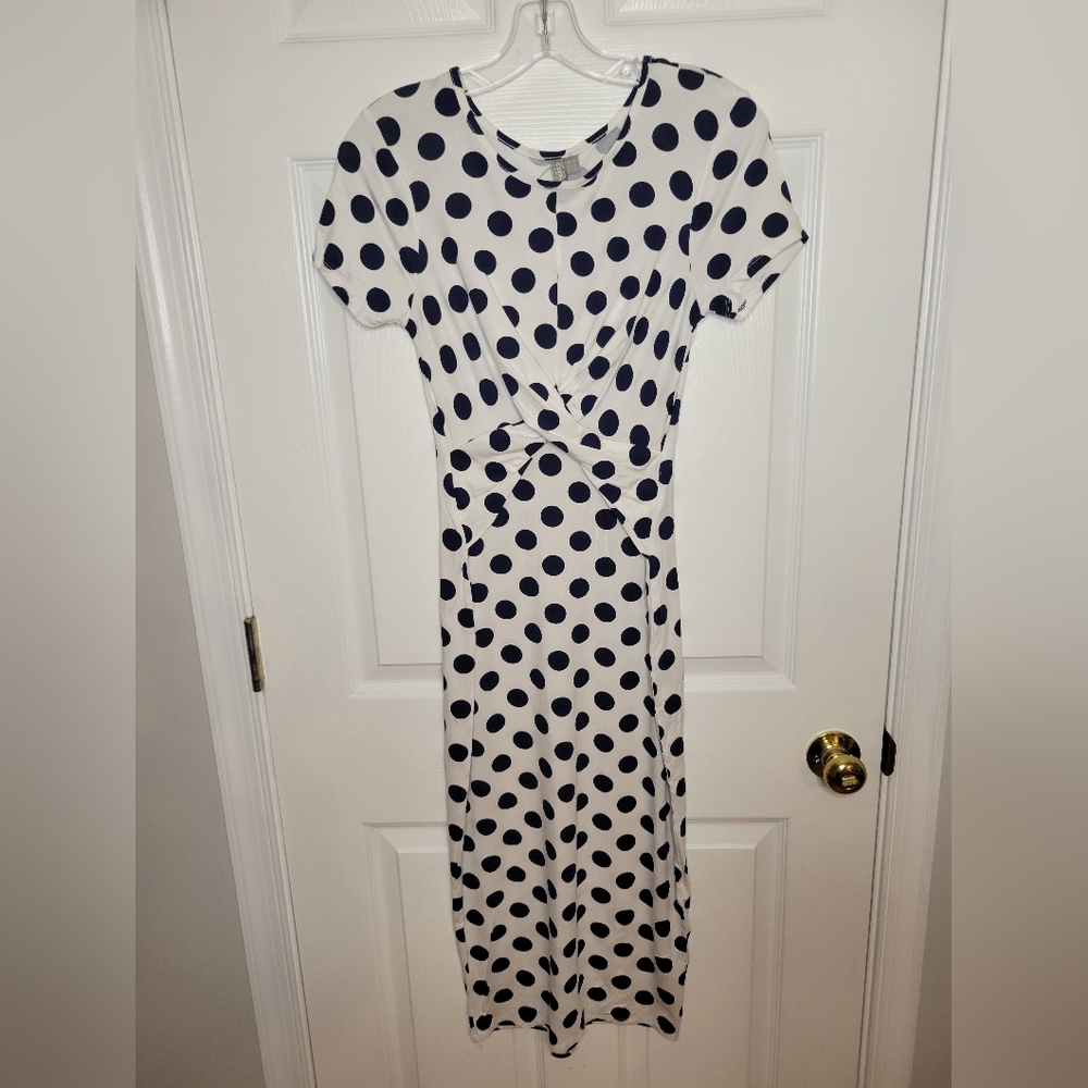 ASOS Navy Polka Dot Dress
